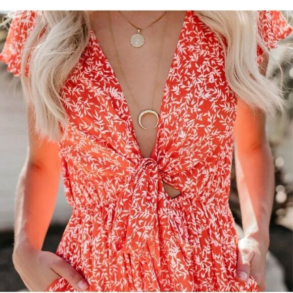 ✨VICI KISSED BY THE SUN HIGH LOW POCKETED TIE MAXI SZ MEDIUM DRESS✨ - Picture 8 of 13